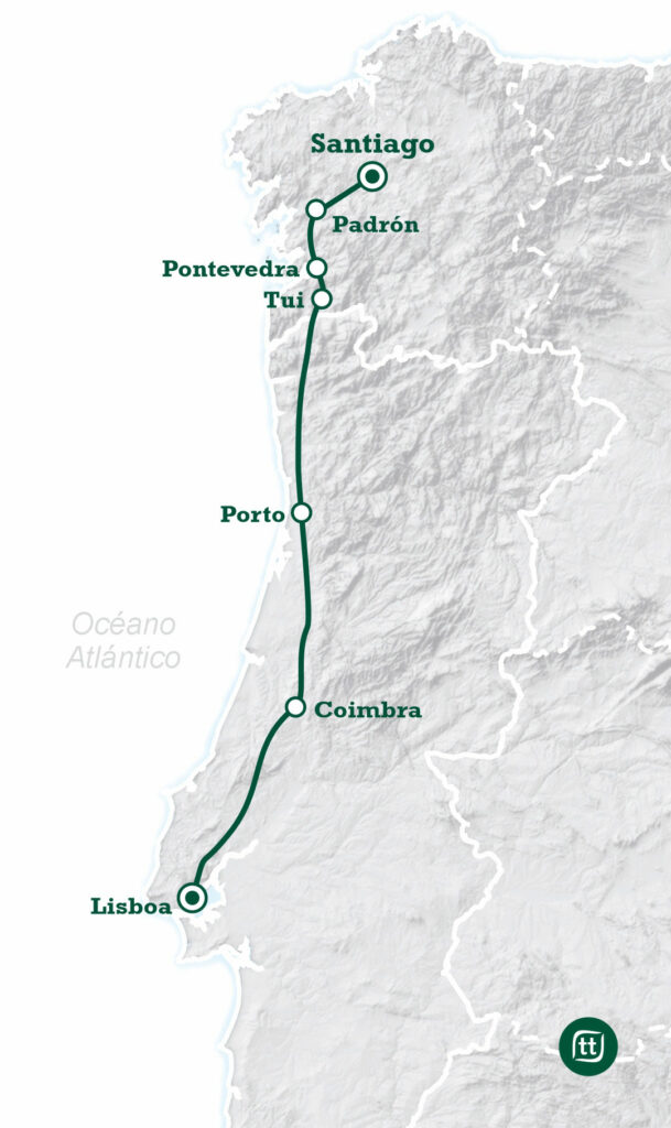 Mapa Camino Portugués